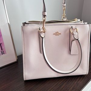 Coach leather purse, white, with crossbody strap. Used, great condition